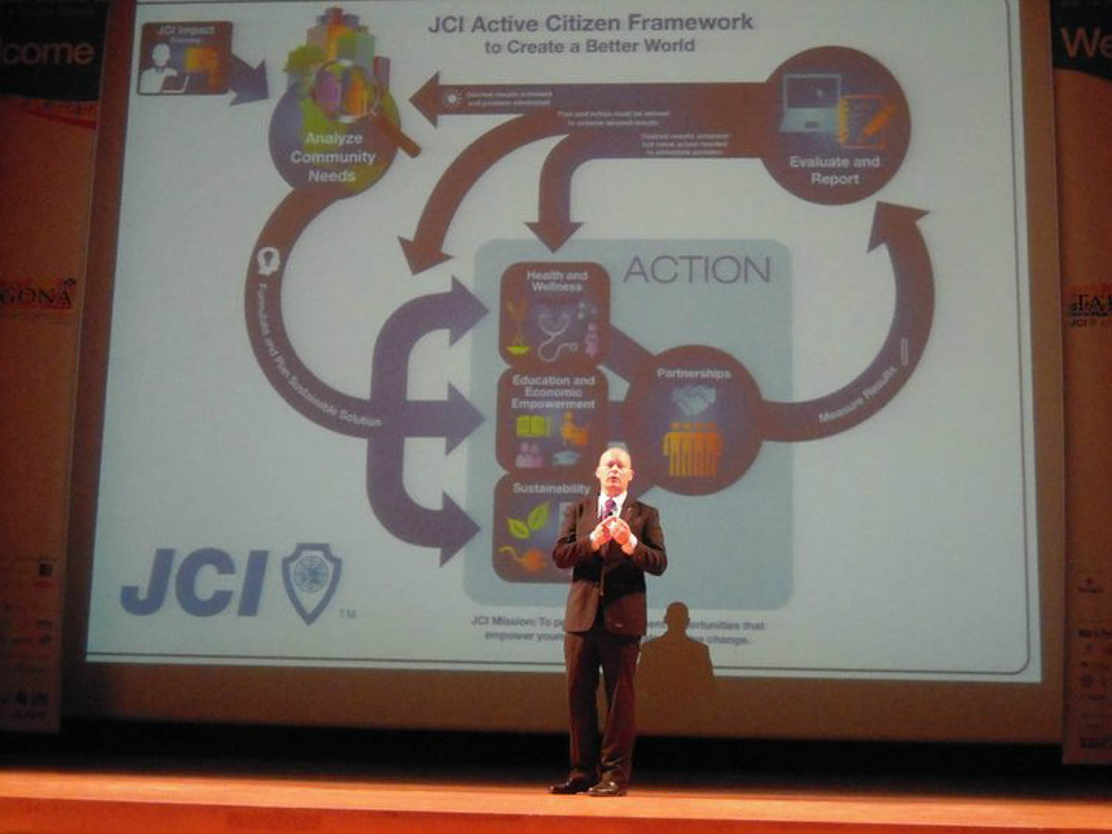 On stage at JCI conference