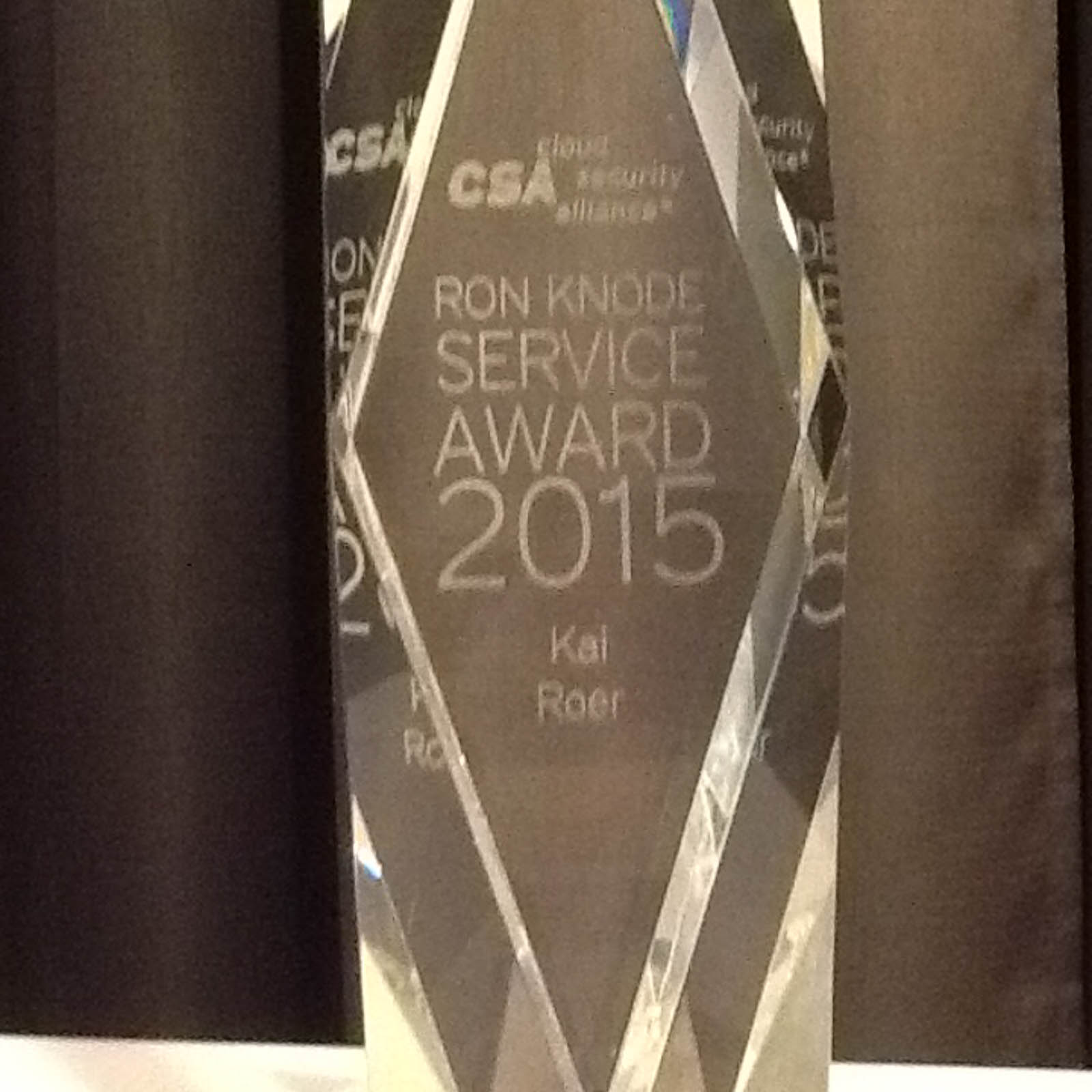 CSA Ron Knode Service Award 2015